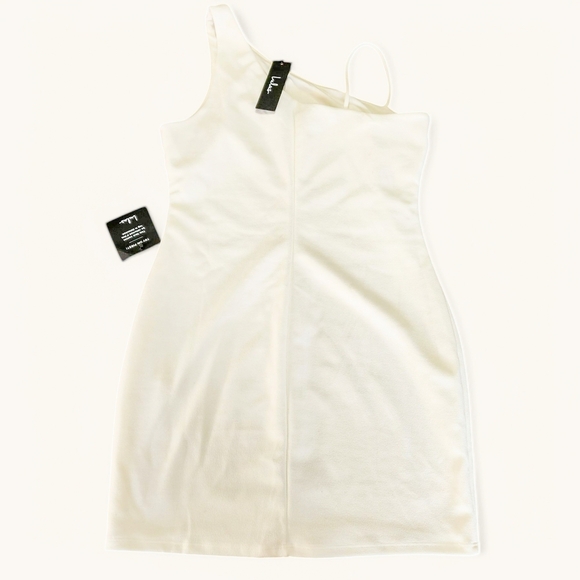 Lulus One-Shoulder White Mini Bodycon Dress – Size M – NWT - Picture 8 of 9